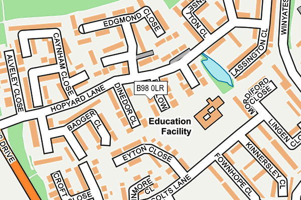 B98 0LR map - OS OpenMap – Local (Ordnance Survey)