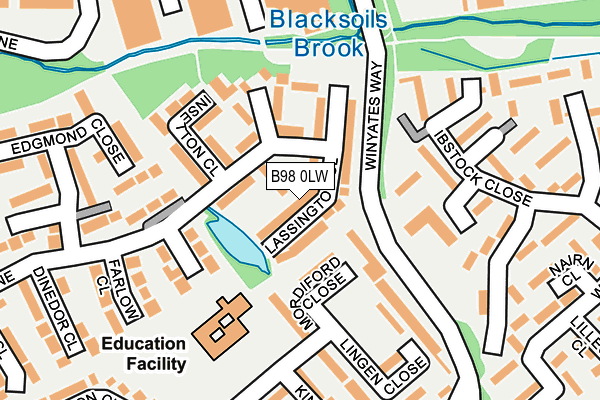 B98 0LW map - OS OpenMap – Local (Ordnance Survey)