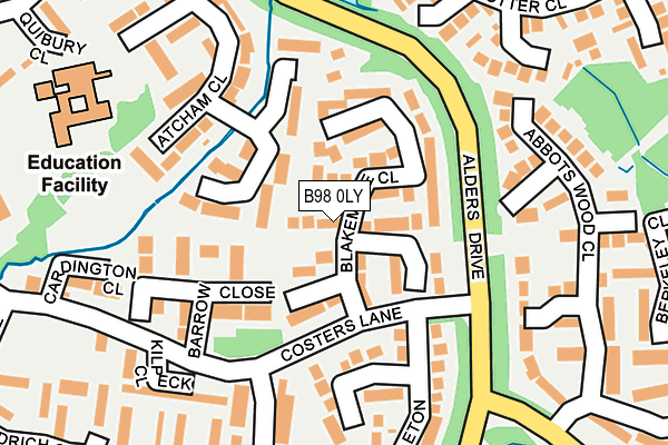 B98 0LY map - OS OpenMap – Local (Ordnance Survey)