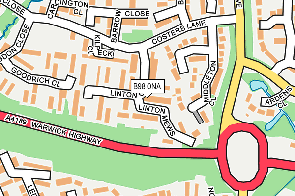 B98 0NA map - OS OpenMap – Local (Ordnance Survey)