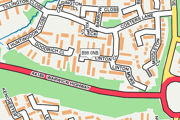 B98 0NB map - OS OpenMap – Local (Ordnance Survey)