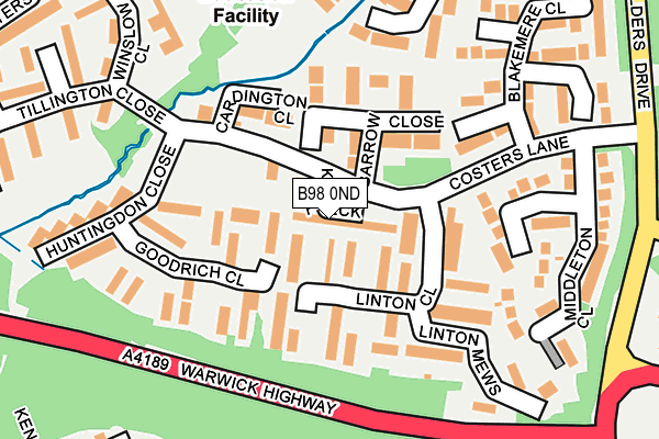 B98 0ND map - OS OpenMap – Local (Ordnance Survey)