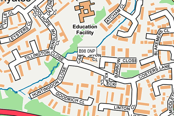 B98 0NP map - OS OpenMap – Local (Ordnance Survey)