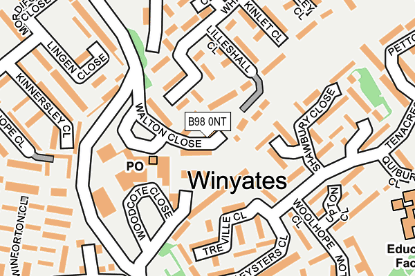 B98 0NT map - OS OpenMap – Local (Ordnance Survey)