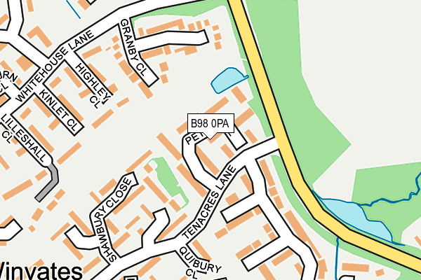 B98 0PA map - OS OpenMap – Local (Ordnance Survey)