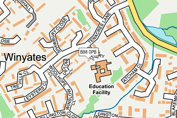 B98 0PB map - OS OpenMap – Local (Ordnance Survey)