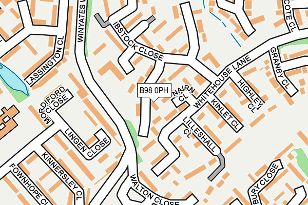 B98 0PH map - OS OpenMap – Local (Ordnance Survey)