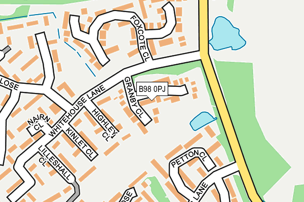 B98 0PJ map - OS OpenMap – Local (Ordnance Survey)