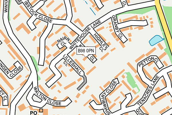 B98 0PN map - OS OpenMap – Local (Ordnance Survey)