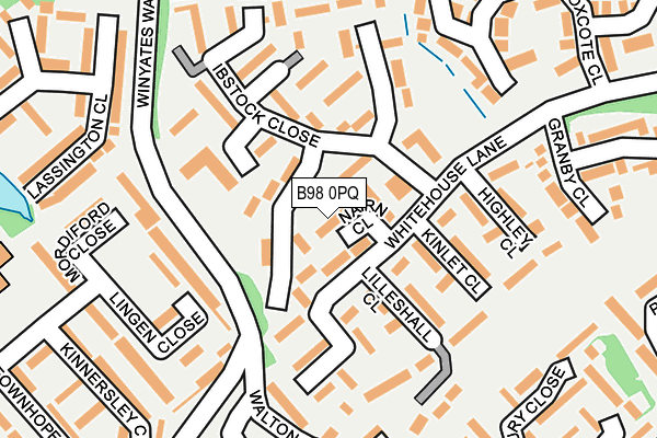 B98 0PQ map - OS OpenMap – Local (Ordnance Survey)