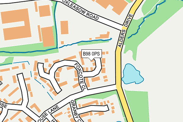 B98 0PS map - OS OpenMap – Local (Ordnance Survey)