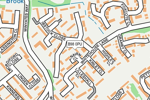 B98 0PU map - OS OpenMap – Local (Ordnance Survey)