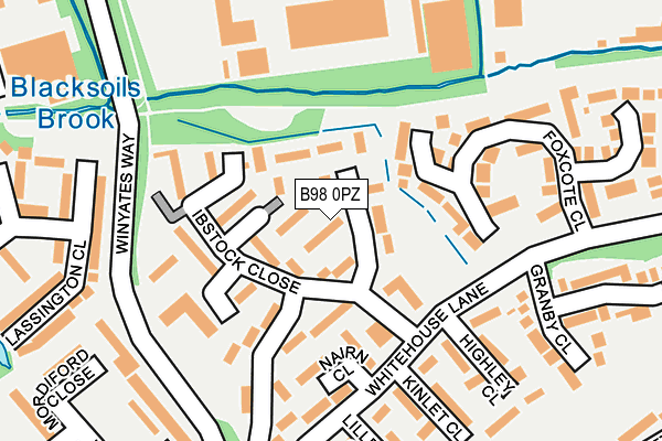 B98 0PZ map - OS OpenMap – Local (Ordnance Survey)