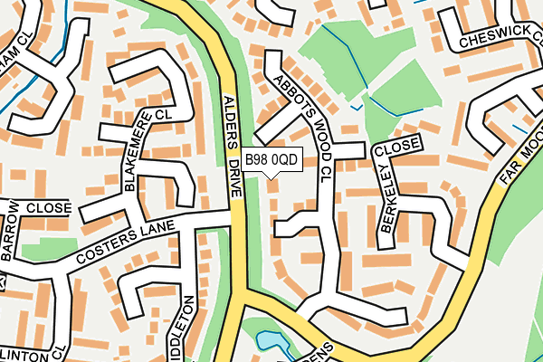 B98 0QD map - OS OpenMap – Local (Ordnance Survey)
