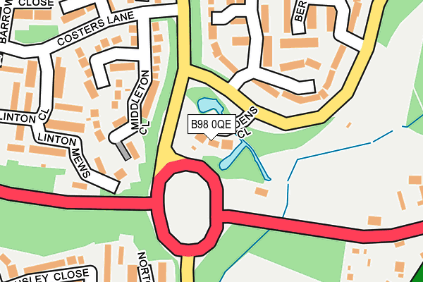 B98 0QE map - OS OpenMap – Local (Ordnance Survey)