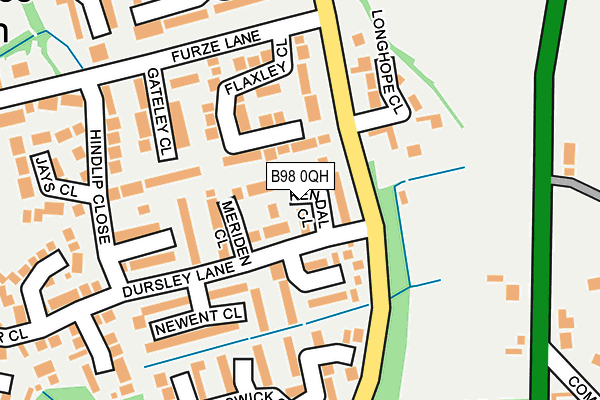 B98 0QH map - OS OpenMap – Local (Ordnance Survey)