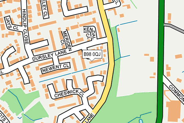 B98 0QJ map - OS OpenMap – Local (Ordnance Survey)