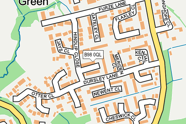 B98 0QL map - OS OpenMap – Local (Ordnance Survey)