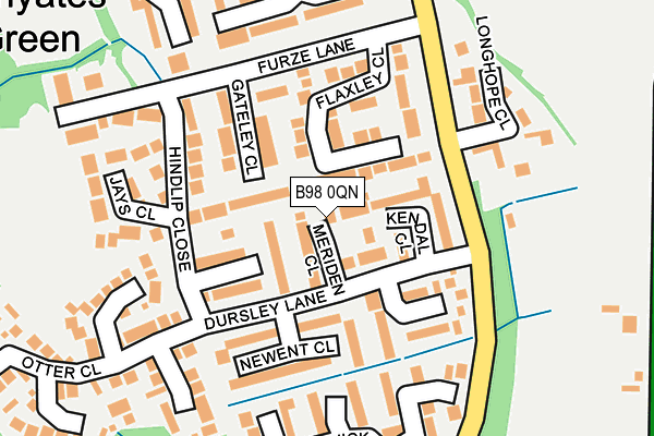 B98 0QN map - OS OpenMap – Local (Ordnance Survey)