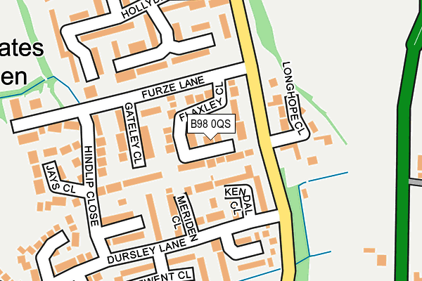 B98 0QS map - OS OpenMap – Local (Ordnance Survey)