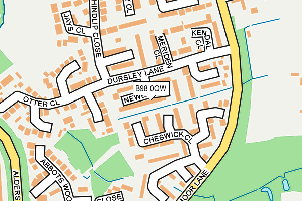 B98 0QW map - OS OpenMap – Local (Ordnance Survey)