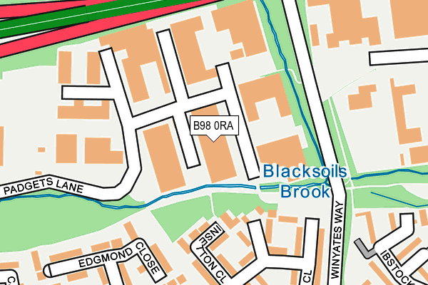 B98 0RA map - OS OpenMap – Local (Ordnance Survey)