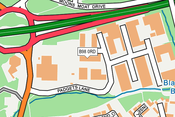 B98 0RD map - OS OpenMap – Local (Ordnance Survey)