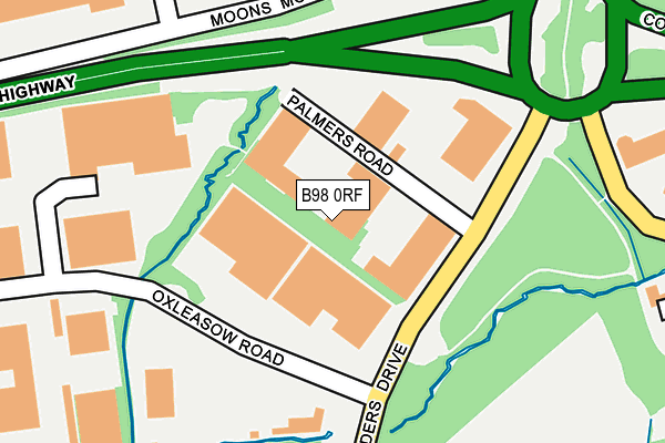 B98 0RF map - OS OpenMap – Local (Ordnance Survey)