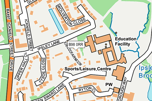 B98 0RR map - OS OpenMap – Local (Ordnance Survey)