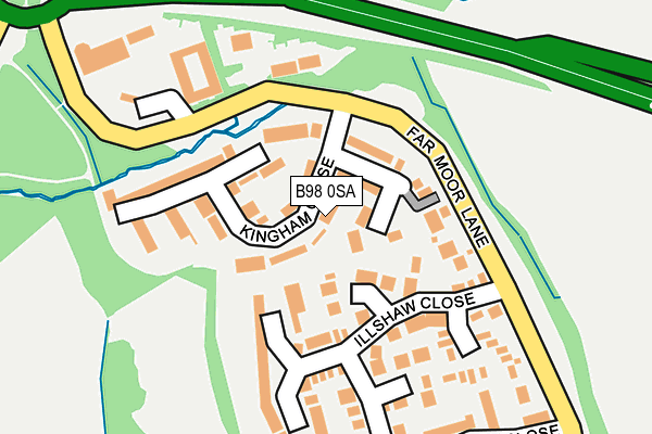 B98 0SA map - OS OpenMap – Local (Ordnance Survey)