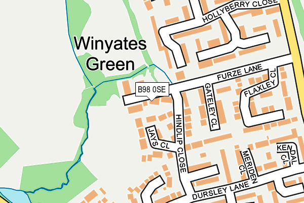 B98 0SE map - OS OpenMap – Local (Ordnance Survey)