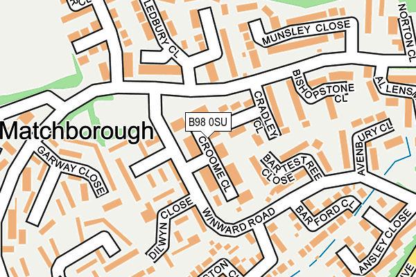 B98 0SU map - OS OpenMap – Local (Ordnance Survey)