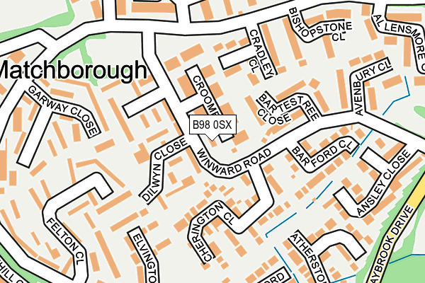 B98 0SX map - OS OpenMap – Local (Ordnance Survey)