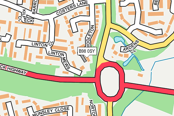 B98 0SY map - OS OpenMap – Local (Ordnance Survey)