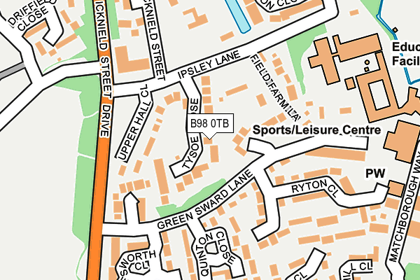 B98 0TB map - OS OpenMap – Local (Ordnance Survey)