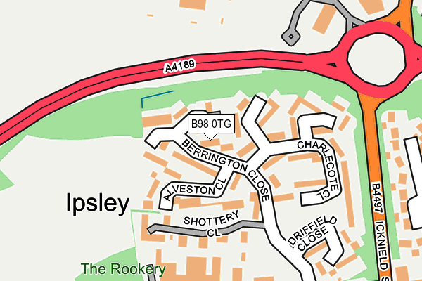 B98 0TG map - OS OpenMap – Local (Ordnance Survey)