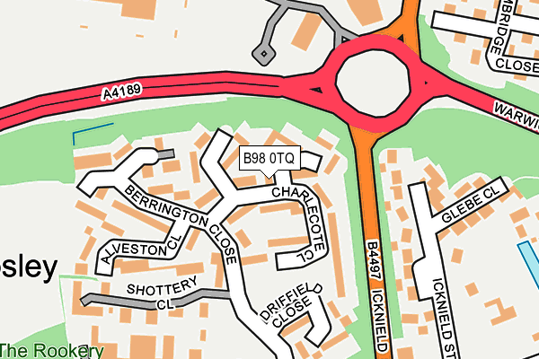 B98 0TQ map - OS OpenMap – Local (Ordnance Survey)