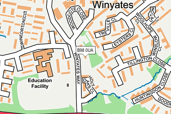 B98 0UA map - OS OpenMap – Local (Ordnance Survey)