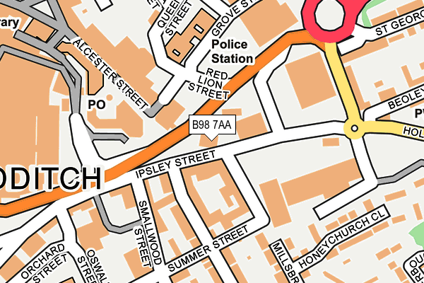 B98 7AA map - OS OpenMap – Local (Ordnance Survey)
