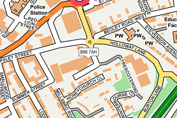 B98 7AH map - OS OpenMap – Local (Ordnance Survey)