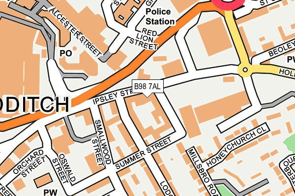B98 7AL map - OS OpenMap – Local (Ordnance Survey)
