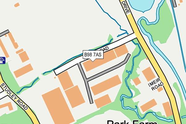 B98 7AS map - OS OpenMap – Local (Ordnance Survey)