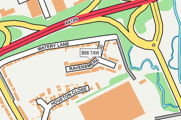 B98 7AW map - OS OpenMap – Local (Ordnance Survey)