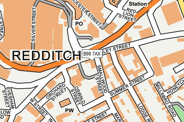 B98 7AX map - OS OpenMap – Local (Ordnance Survey)