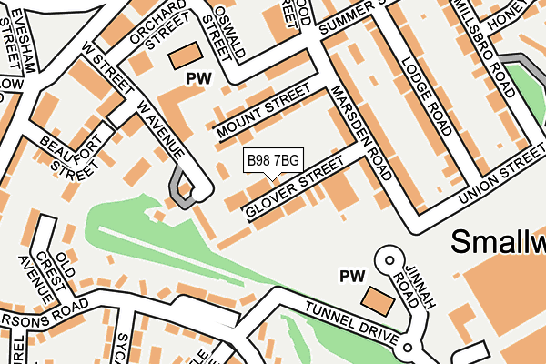 B98 7BG map - OS OpenMap – Local (Ordnance Survey)