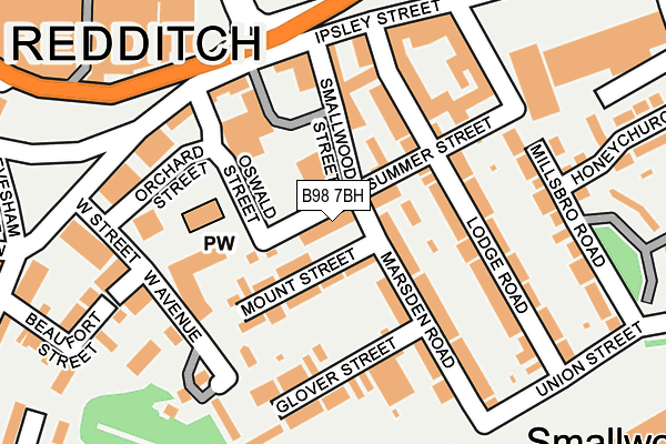 B98 7BH map - OS OpenMap – Local (Ordnance Survey)