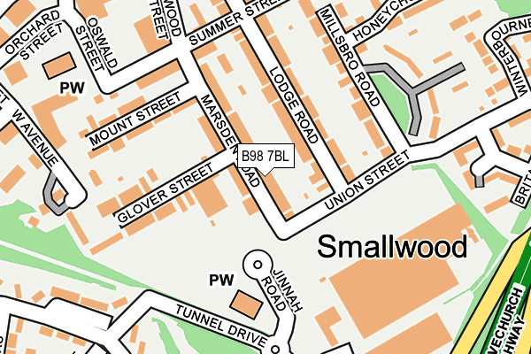 B98 7BL map - OS OpenMap – Local (Ordnance Survey)