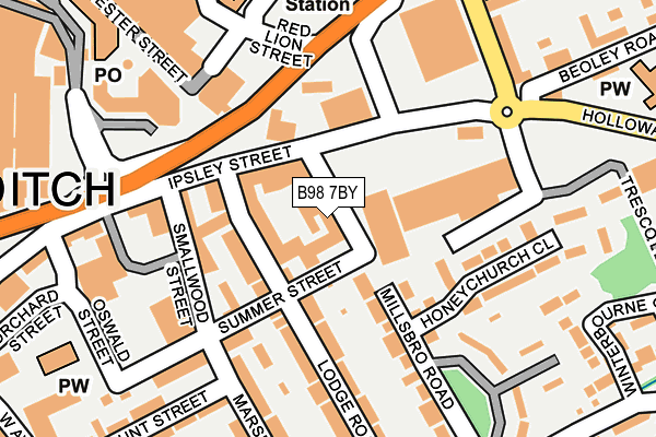 B98 7BY map - OS OpenMap – Local (Ordnance Survey)