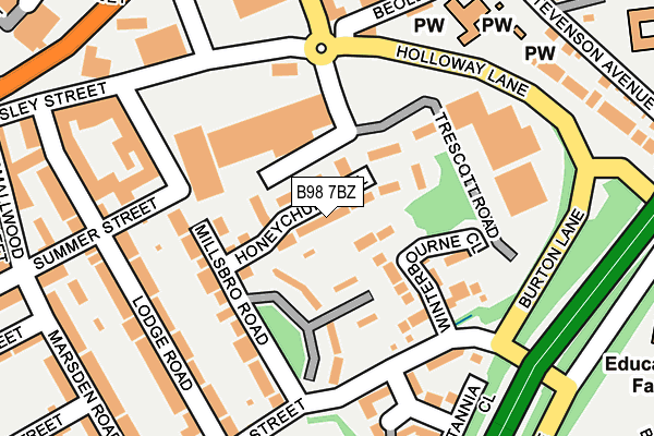 B98 7BZ map - OS OpenMap – Local (Ordnance Survey)