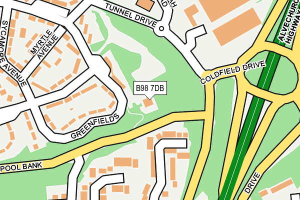 B98 7DB map - OS OpenMap – Local (Ordnance Survey)